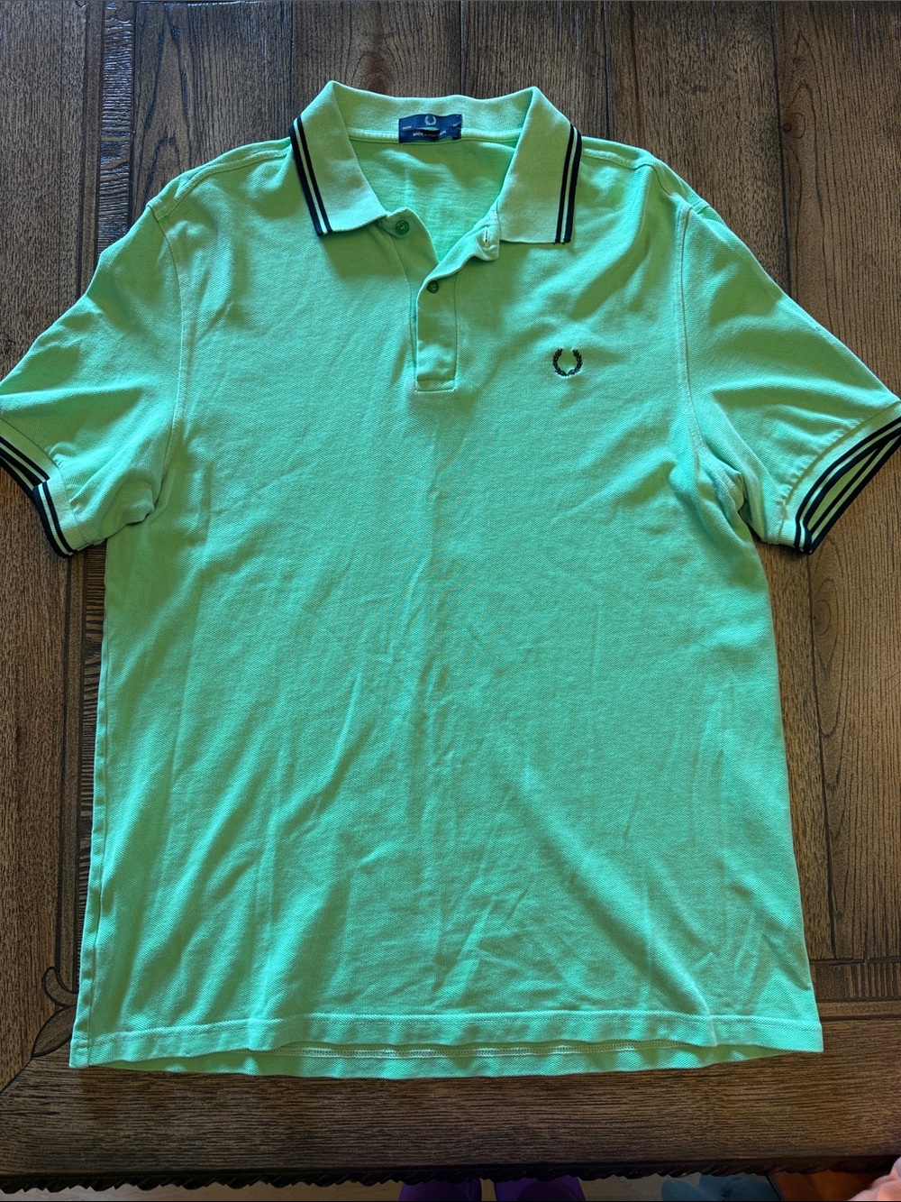 Fred Perry Men's Lime Green Polo with Black Twin Tipping